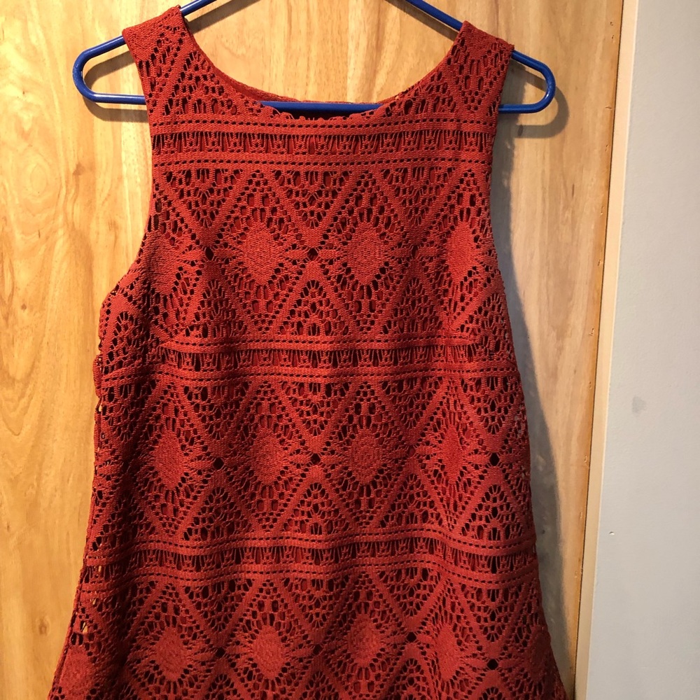 Bobeau Burnt orange sleeveless shirt with lining